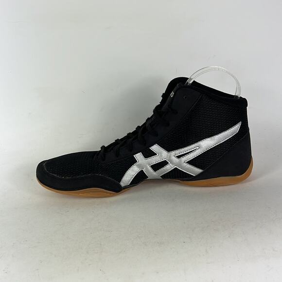 Asics matflex athletic wrestling shoes sneakers mens 13 black silver tan new - Picture 6 of 9